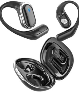 Open Ear Wireless Earbuds Bluetooth Headphones, 50Hrs Playtime Stereo Sound Earphones with IP7 Waterproof Ear Buds for Fitness/Travel